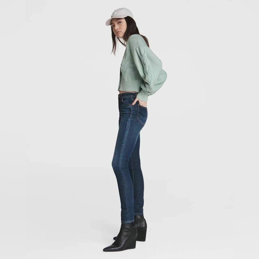 NWT Rag & Bone Womens Cashmere Cable Knit Cardigan Sweater In Green - Picture 4 of 6